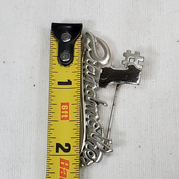 Vtg Silver Tone Pin #1 Grandma Mothers Day 2" Unsigned Gift Birthday - Picture 3 of 3